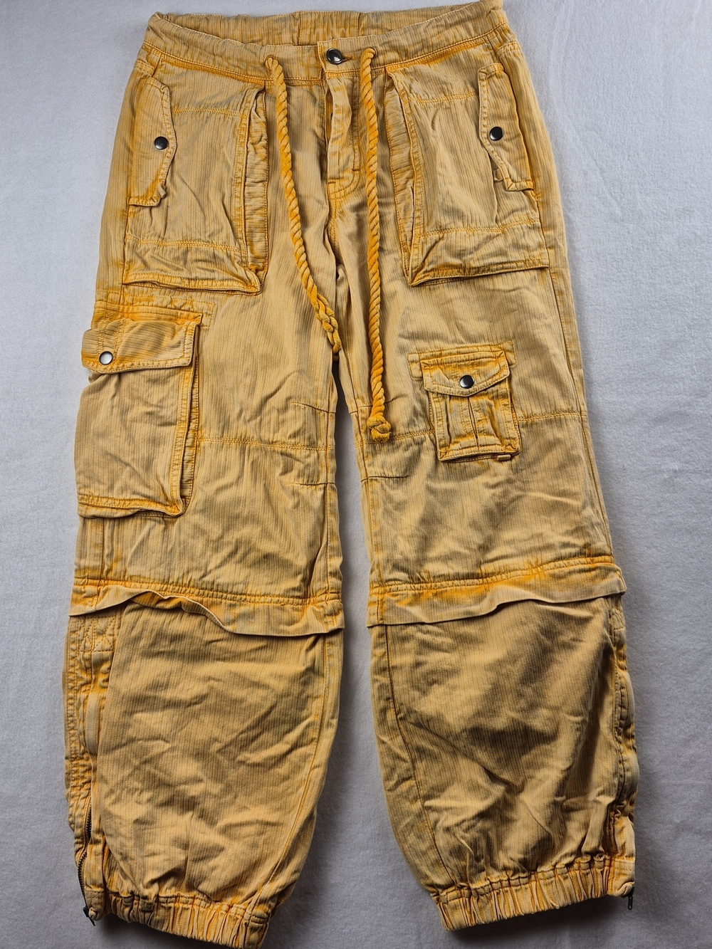Free People Take Notes Cargo Pants Small Mustard Yellow Cotton Joggers OB1458345